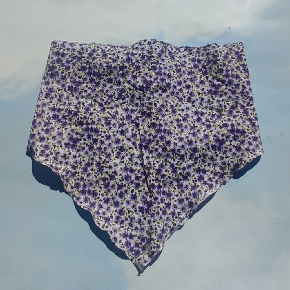 Handmade Bandana Top Purple Floral Bandana Top Tube Tie Top
